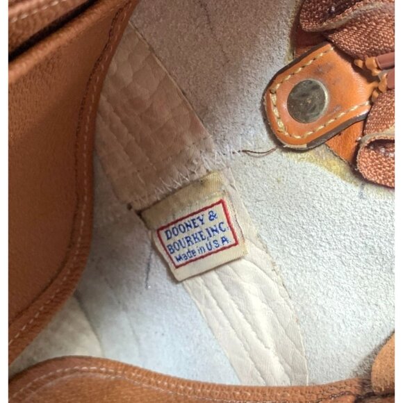 Vintage Dooney & Bourke Norfolk Satchel Bone Leather With British Tan Trim All-W - Picture 6 of 14